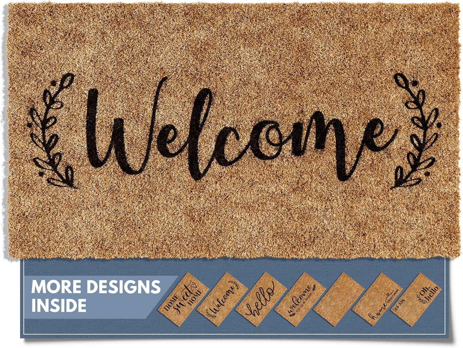 Large Brown Welcome Outdoor Coir Doormat