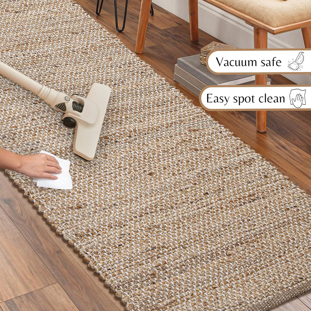 Hand Braided Reversible Jute Boho Runner Rug
