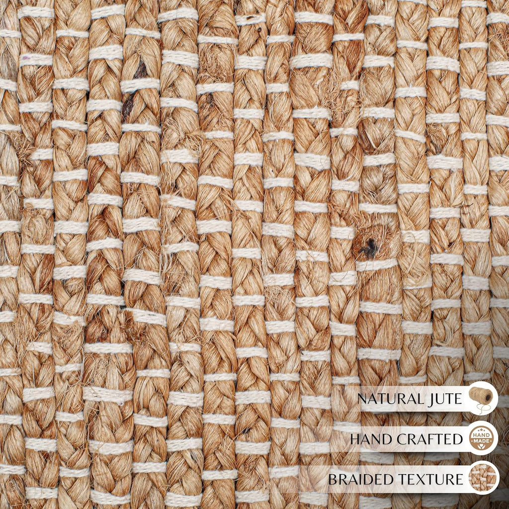 Hand Braided Reversible Jute Boho Runner Rug