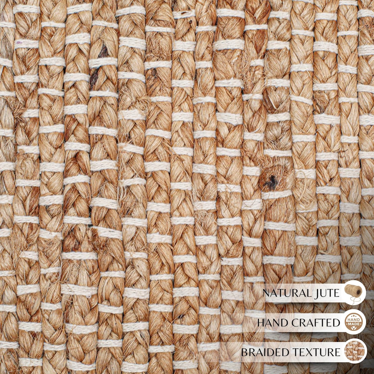 Hand Braided Reversible Jute Boho Runner Rug
