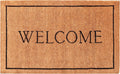 Large Natural Black Border Welcome Coir Doormat